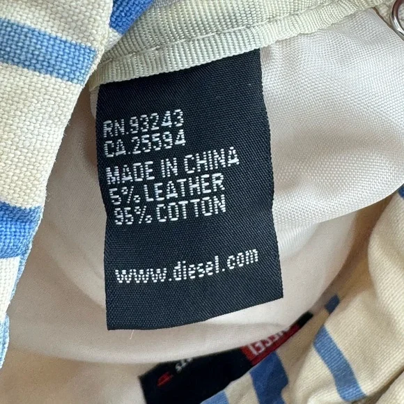 DIESEL VTG Y2K Striped Canvas Shoulder Bag - Picture 10 of 12